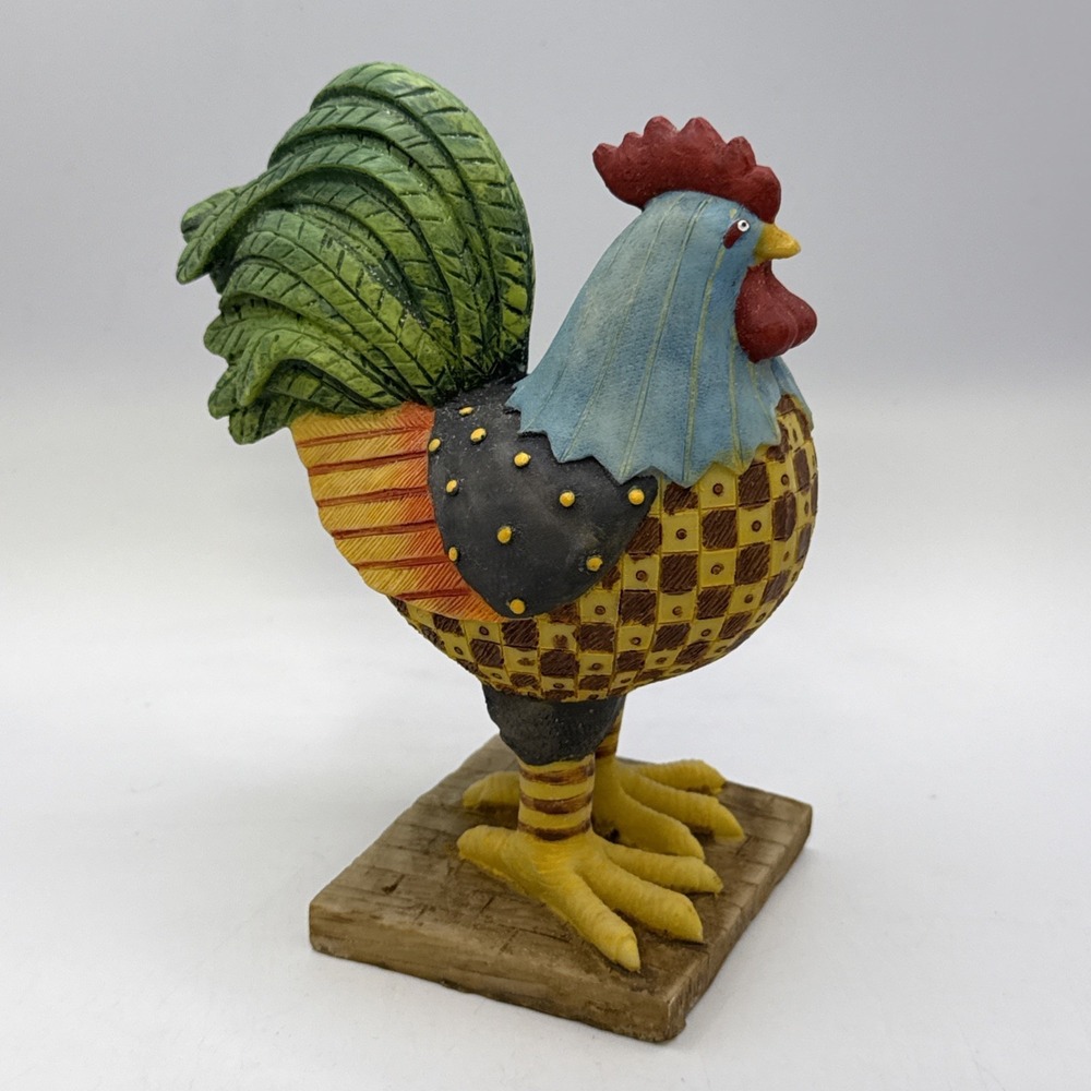 Patch Look 7 In. Resin‎ Rooster Figurina , Made In China